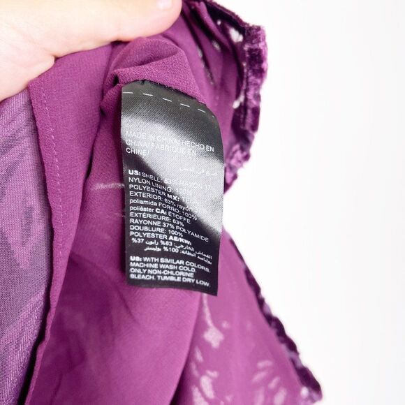 WHITE HOUSE BLACK MARKET Purple Floral Blouse  - Picture 6 of 9